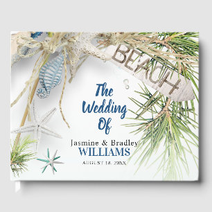 Modern Beach Theme Wedding  Guest Book