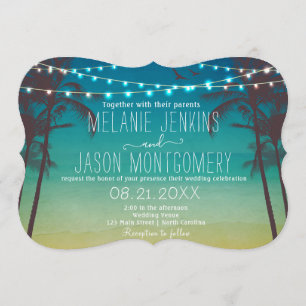 Modern Beach Tropical Palm Tree Wedding Invitation