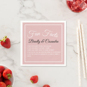 Modern Beach tropical Wedding Fun Fact Napkins