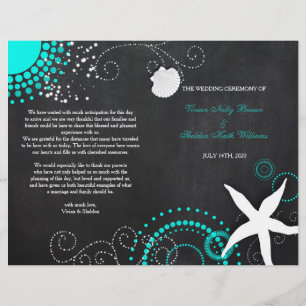 Modern Beach Wedding Celebration Bi Fold Program