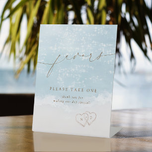 Modern beach wedding favours please take one sign