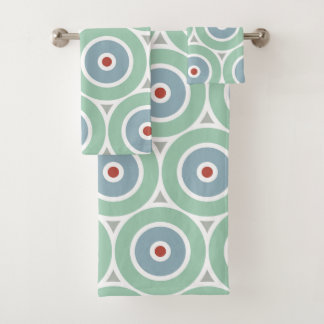 Modern Beachy Circle Design Bath Towel Set