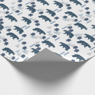 Modern Bear baby boy Wrapping Paper