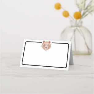 Modern Bear Birthday Place Card – Teddy Bear Table