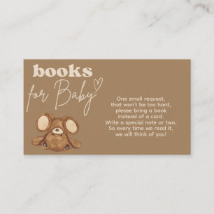 Modern Bearly Wait Baby Shower Books Request Enclosure Card