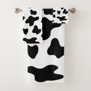 Modern Beautiful Black and White Cow Pattern  Bath Towel Set