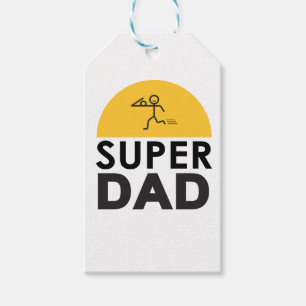 Modern Beautiful Design "SUPER DAD" Gift Tags