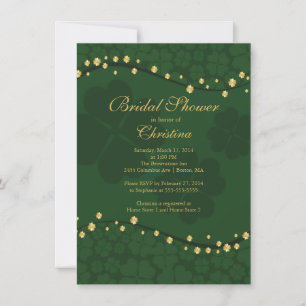 Modern Beautiful Irish Shamrock Bridal Shower Invitation