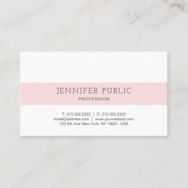 Modern Beautiful Minimalist Design Plain Trendy Business Card (Front)