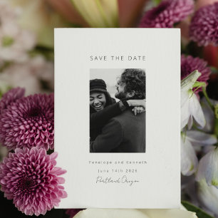 Modern Beautiful Unique Minimalist Photo Save The Date