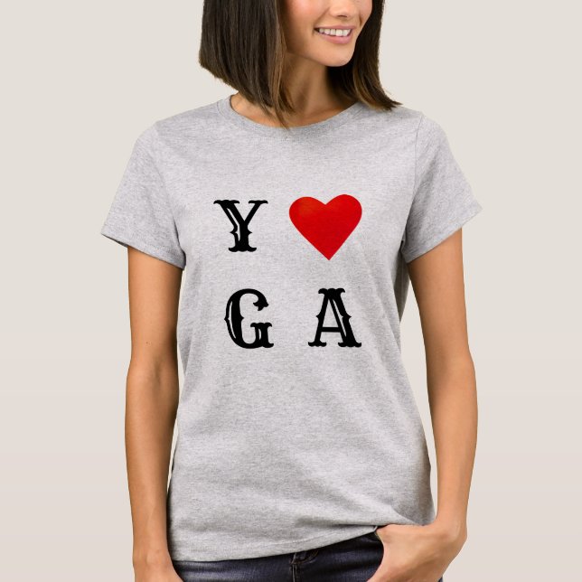 Modern Beautiful Yoga Heart T-Shirt (Front)