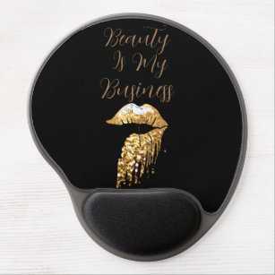 modern beauty black and gold beauty is my business gel mouse pad