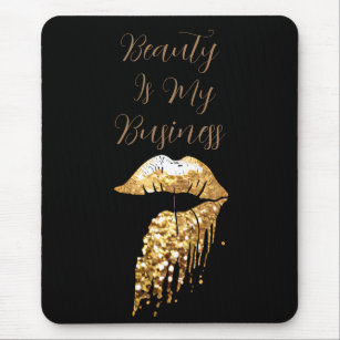 modern beauty black and gold beauty is my business mouse pad