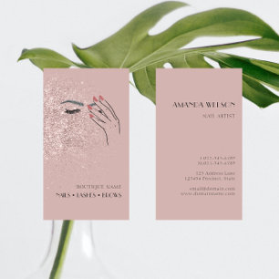 Modern Beauty Logo Nails Eyelashes Brows  Business Card