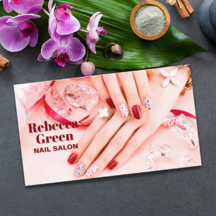 Modern beauty makeup manicure nails nail salon business card
