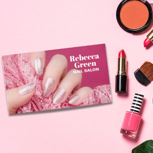 Modern beauty makeup manicure nails nail salon business card