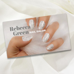 Modern beauty makeup manicure nails nail salon business card