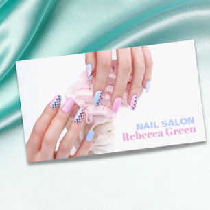 Modern beauty manicurist nail artist nail salon business card