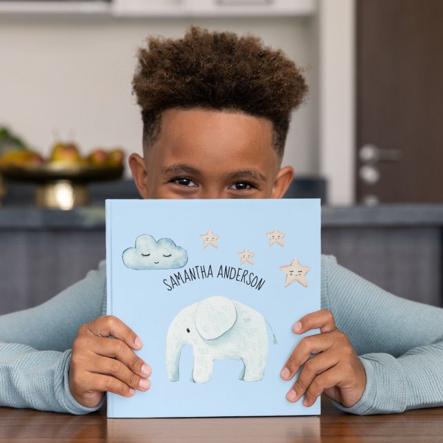 Modern Beauty Pastel Blue Elephant & Stars Kid Poster (Creator Uploaded)