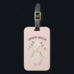 Modern Beauty Pastel Pink Bunny With Name Luggage Tag<br><div class="desc">Modern Beauty Pastel Pink Bunny With Name</div>