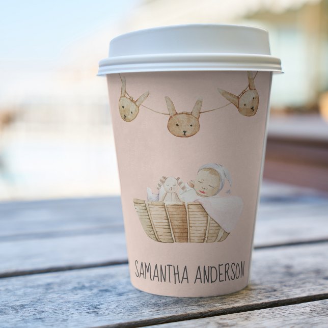 Modern Beauty Pastel Pink Kid Name Paper Cups (Creator Uploaded)