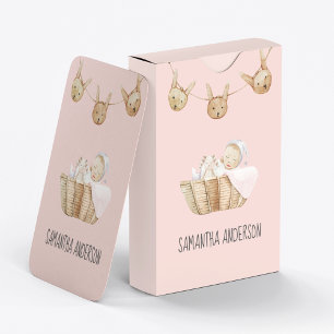 Modern Beauty Pastel Pink Kid Name Playing Cards