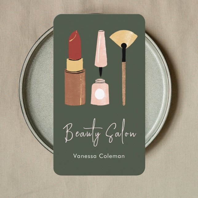 Modern Beauty Salon Minimal Qr Code Business Card (Creator Uploaded)