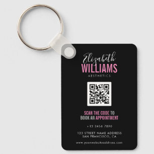 Modern Beauty Salon QR Code Loyalty Business Card Key Ring