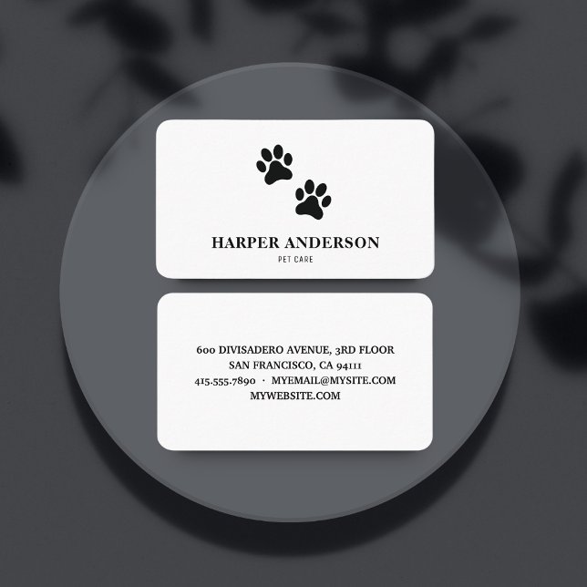Modern Beauty Simple  Pet Care Professional Logo Business Card (Creator Uploaded)