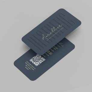 Modern Beauty Skincare Aesthetician Dark Blue Business Card