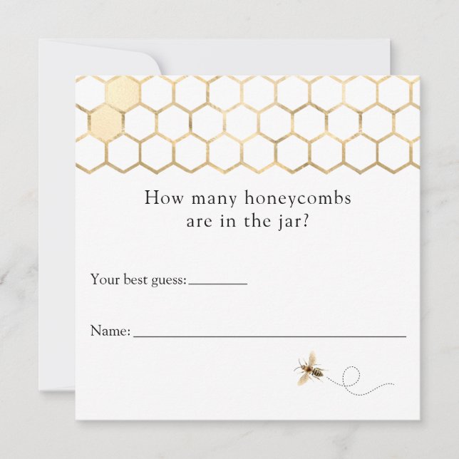 Modern Bee How Many Honeycombs Card (Front)