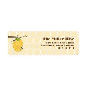 Modern Bee Return Address Label