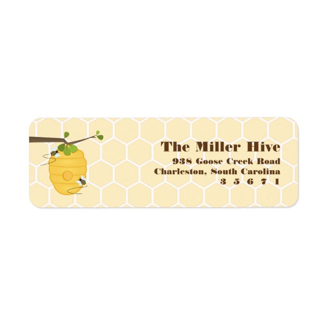 Modern Bee Return Address Label (Front)