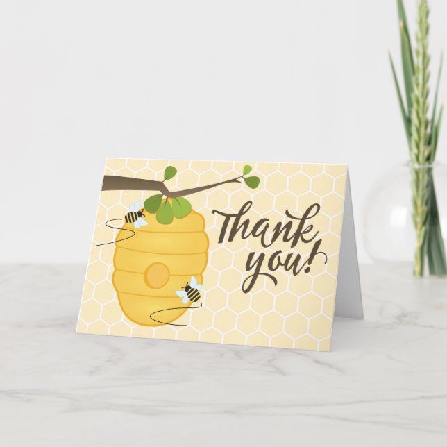 Modern Bee Thank You Card (Front)