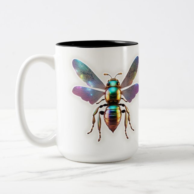 Modern Bee Two-Tone Coffee Mug (Left)