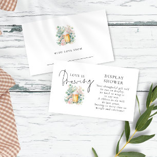 Modern Beer Love Brewing Display Bridal Shower Enclosure Card