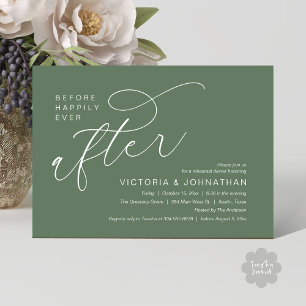 Modern Before Happily Ever After Rehearsal Dinner Invitation