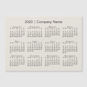 Modern Beige 2020 Calendar with Company Name