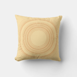 Modern Beige and Orange Psychedelic Topographic Li Cushion
