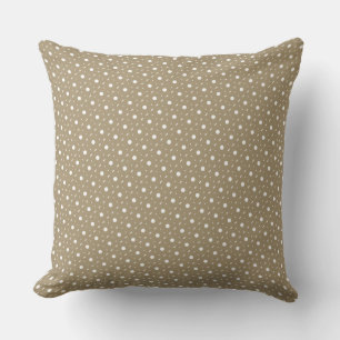 Modern Beige and White Geometric Pattern Cushion