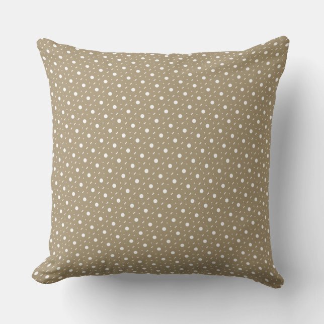 Modern Beige and White Geometric Pattern Cushion (Front)