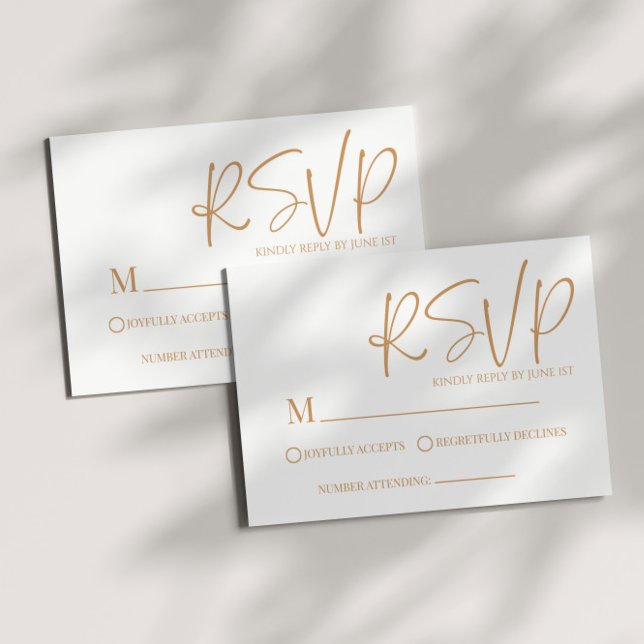 Modern Beige Boho Minimal Simple Wedding RSVP Card (Creator Uploaded)