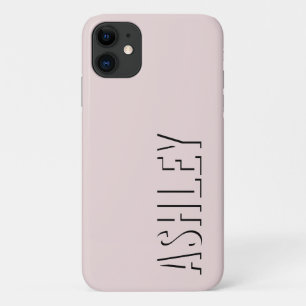 Modern beige bold typography name iPhone 11 case