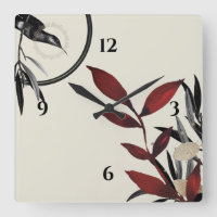 Modern Beige & Burgundy Red Watercolor Botanical