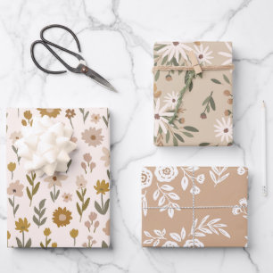 Modern Beige Christmas Wrapping Paper