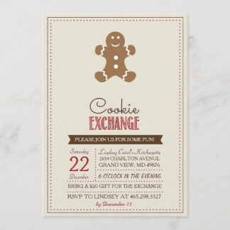 Modern Beige Cookie Exchange Invitation
