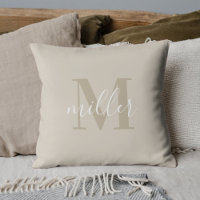 Modern Beige Family Name Monogram