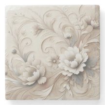 Modern Beige Flowers 1