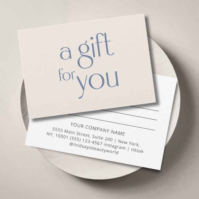  Modern Beige Gift Certficate (Modern Beige Blue Gift Certficate)