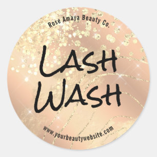 Modern Beige Glam Chic Eyelash Cleanser Classic Round Sticker